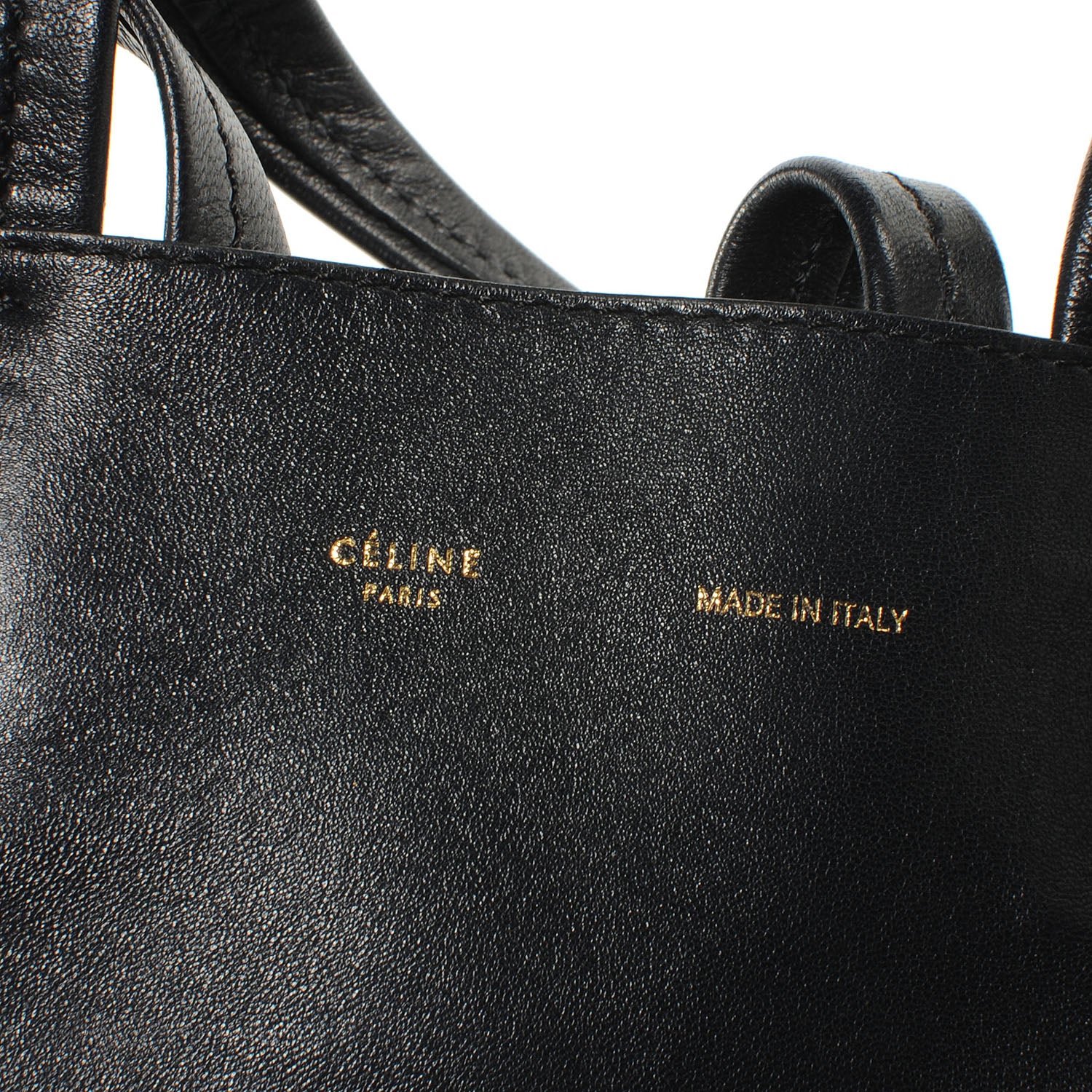 Celine Lambskin Vertical Zip Gusset Cabas Black 6 of 8