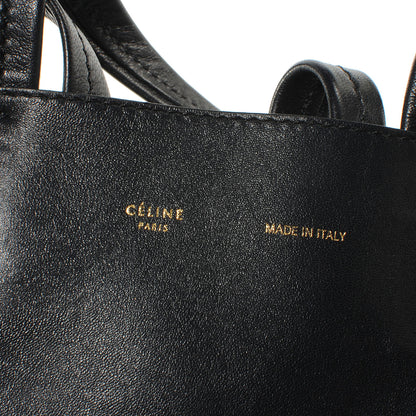 Celine Lambskin Vertical Zip Gusset Cabas Black 6 of 8