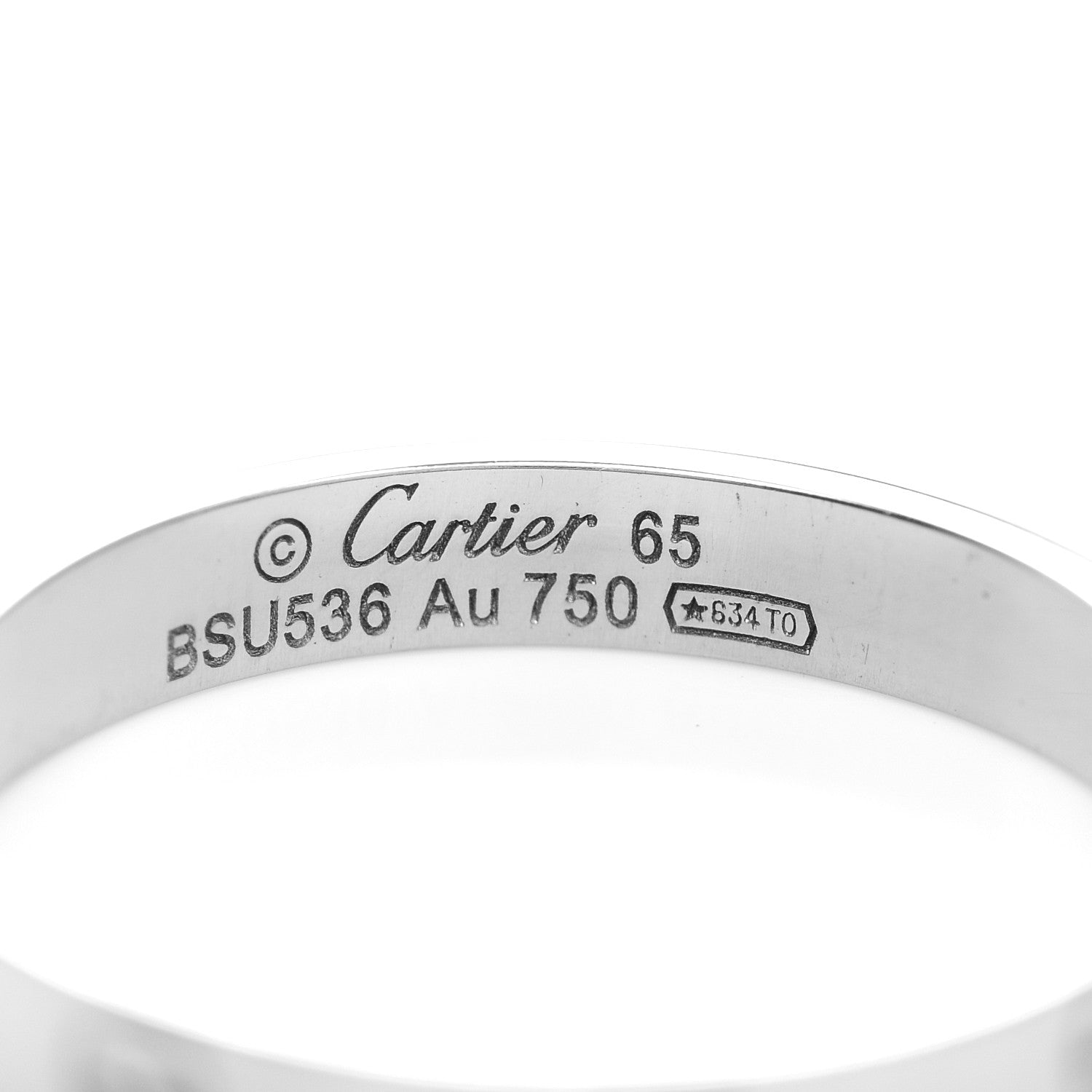 Cartier 18K White Gold 3.5mm LOVE Wedding Band Ring 65 11 4 of 5
