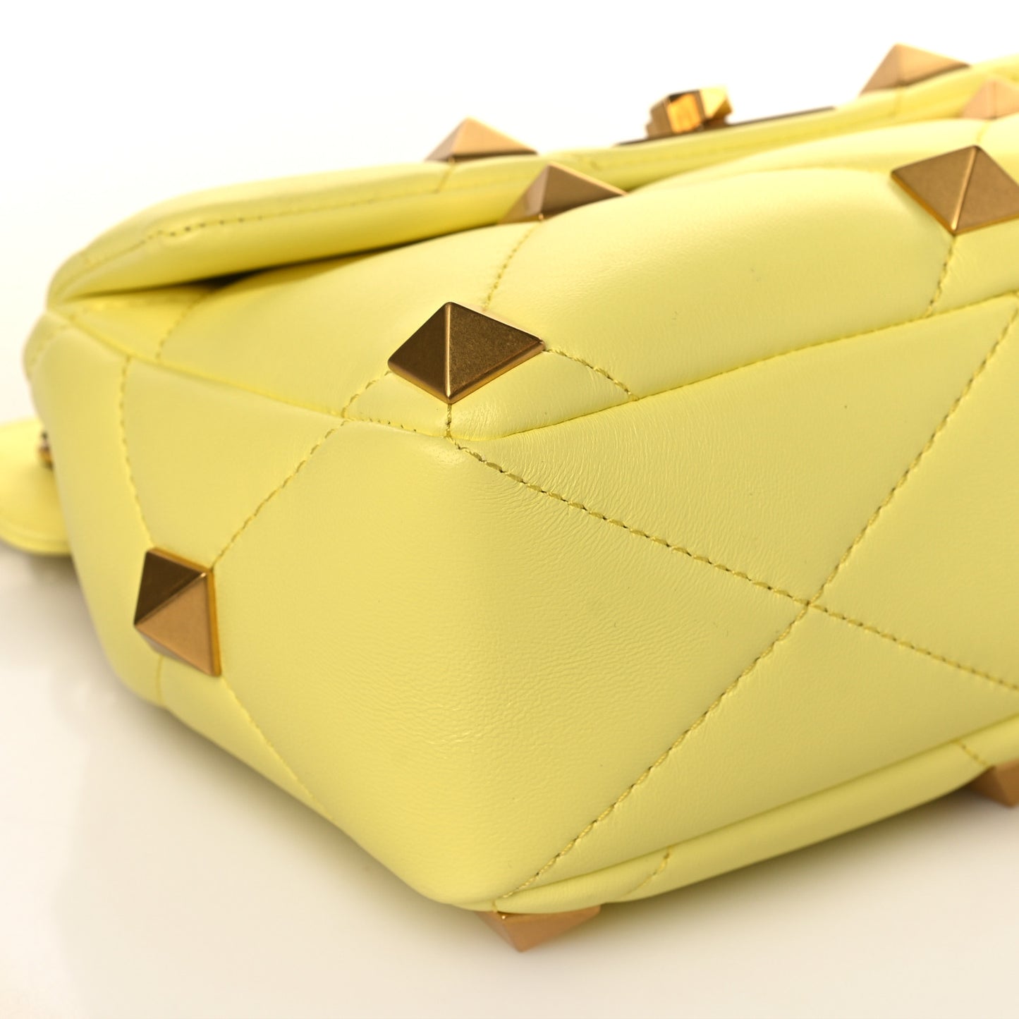 Nappa Medium Roman Stud Shoulder Bag Lime Sorbet