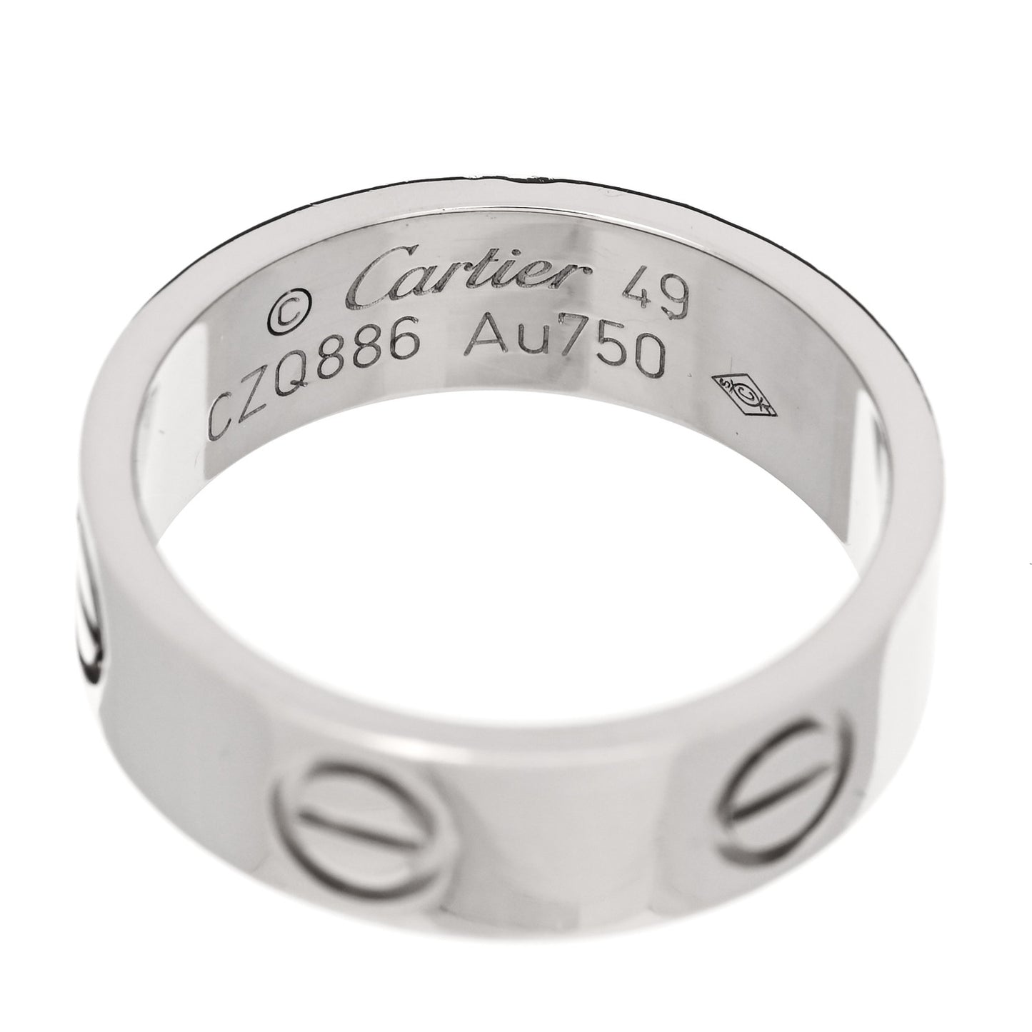 18K White Gold 5.5mm LOVE Ring 49 5