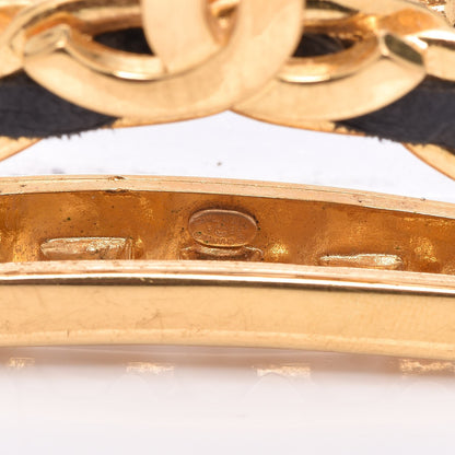 Chanel Lambskin CC Hair Clip Black Gold 3 of 11