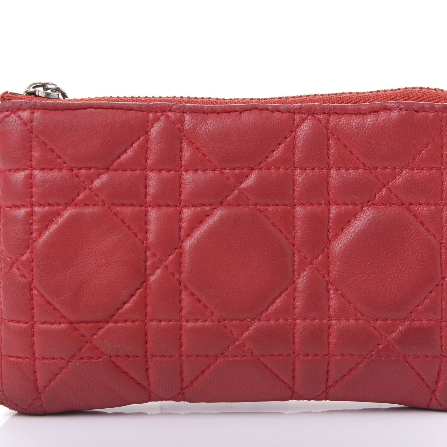 Lambskin Cannage Pouch Red