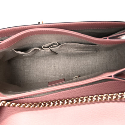 Gucci Dollar Calfskin Medium Interlocking G Top Handle Shoulder Bag Soft Pink 5 of 11