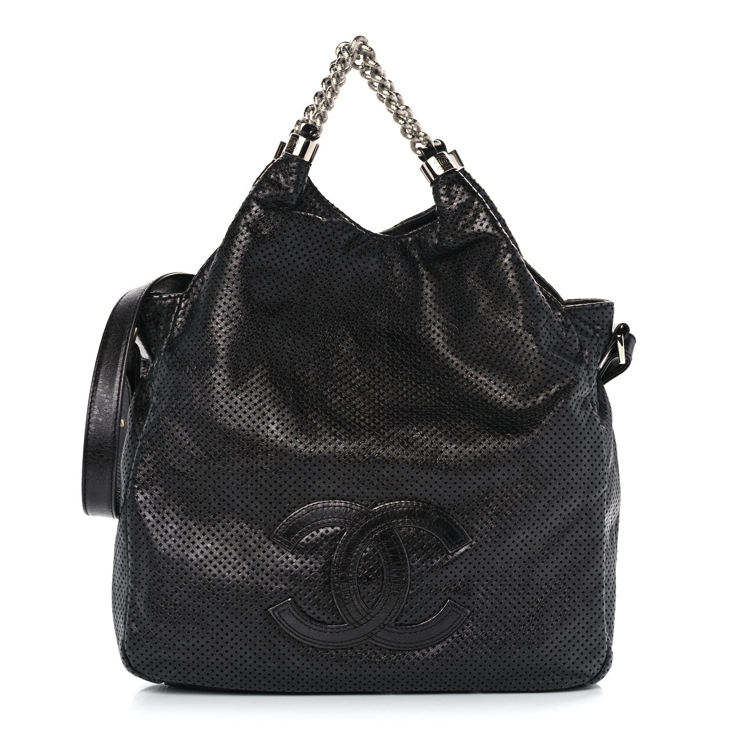 Chanel Glazed Calfskin Perforated Medium Rodeo Drive Tote Black 1 of 14