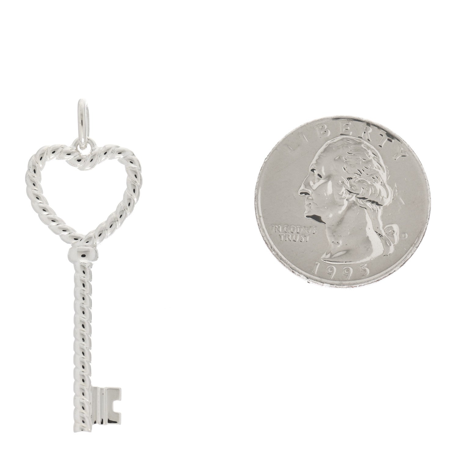 Tiffany Sterling Silver Twist Heart Key Pendant 2 of 4