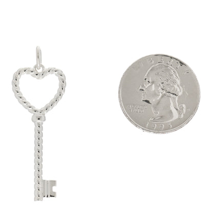 Tiffany Sterling Silver Twist Heart Key Pendant 2 of 4