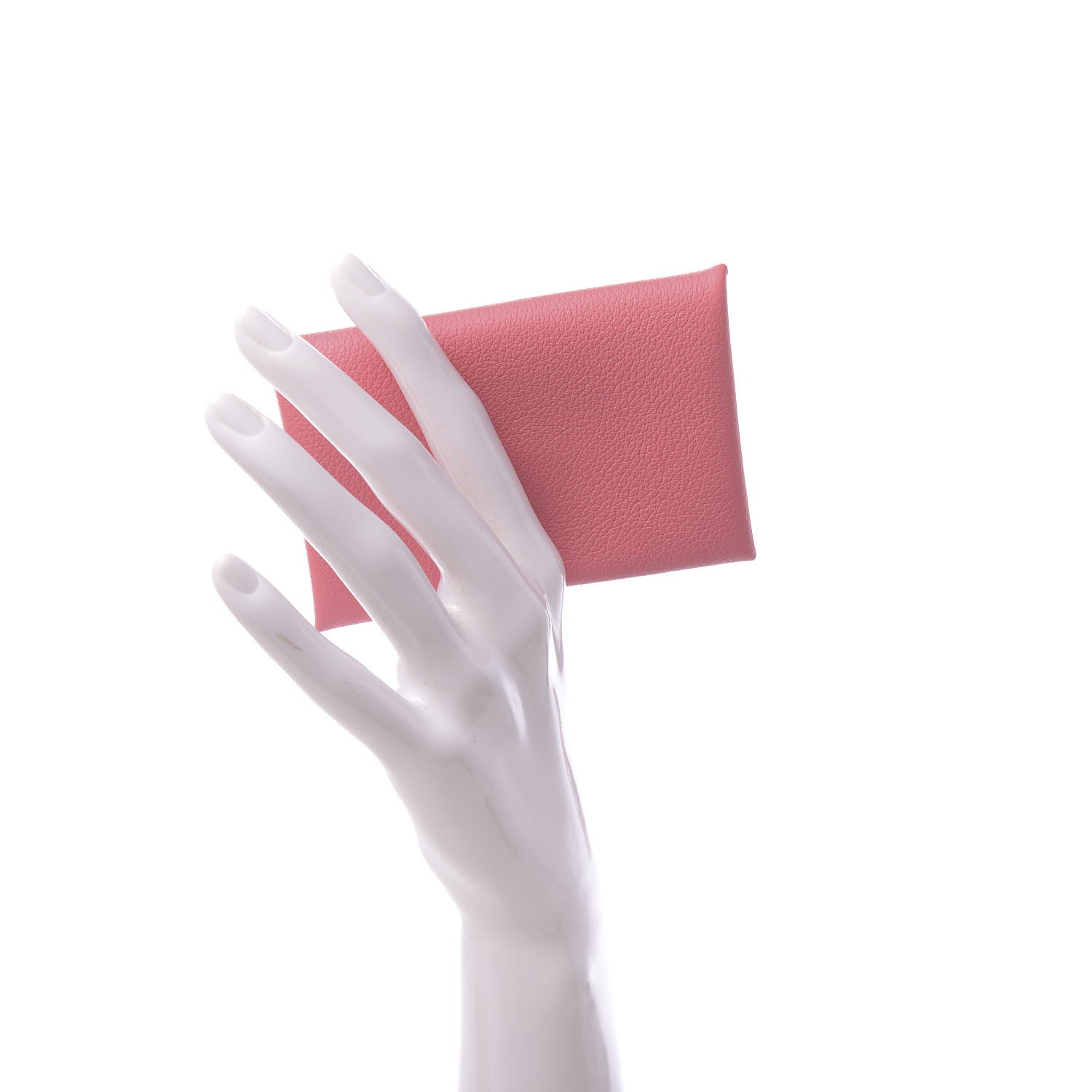 Hermes Evercolor Calvi Card Case Rose Azalee 2 of 7
