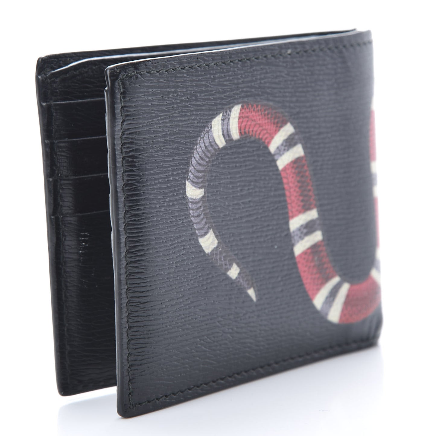 Shangai Calfskin Kingsnake Bi-Fold Wallet Black