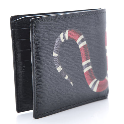 Gucci Shangai Calfskin Kingsnake Bi-Fold Wallet Black 3 of 10