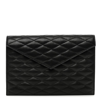Saint Laurent Lambskin Quilted Sade Envelope Clutch Black 1 of 6