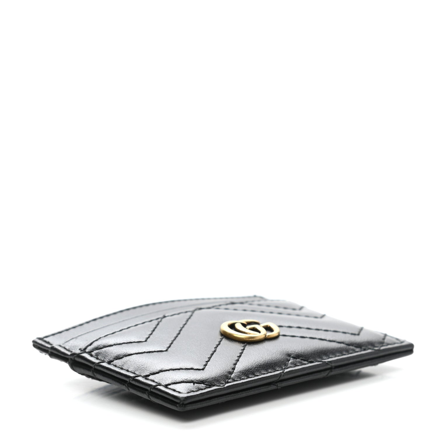 Gucci Calfskin Matelasse GG Marmont Card Holder Black 4 of 7
