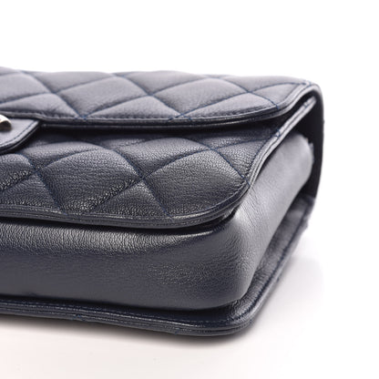 Chanel Goatskin Quilted Medium Perfect Edge Flap Navy Blue 8 of 10