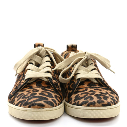 Christian Louboutin Calf Hair Leopard Print Womens Rantulow Orlato Flat Sneakers 37.5 Black 2 of 9