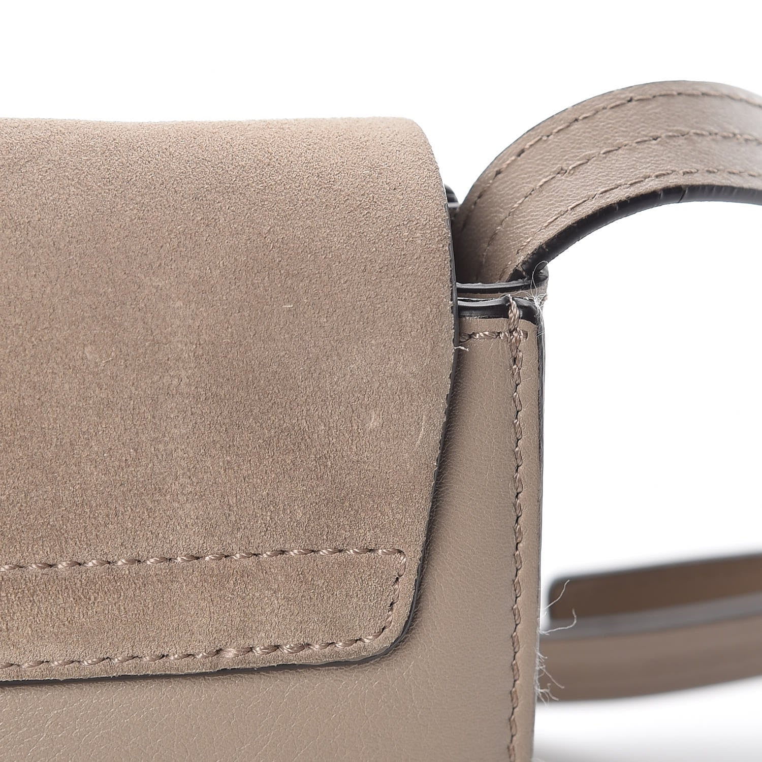 Chloe Suede Calfskin Small Faye Shoulder Bag Motty Grey 17 of 22
