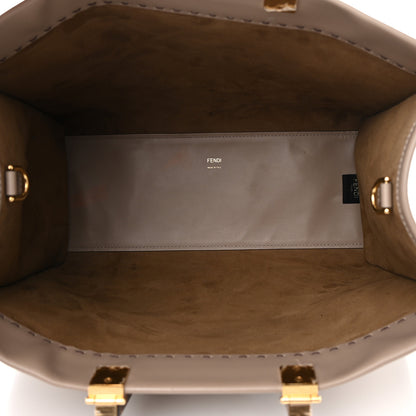 Fendi Vitello King Plexiglass Logo Embossed Medium Fendi Sunshine Shopper Tote Tortora 5 of 16