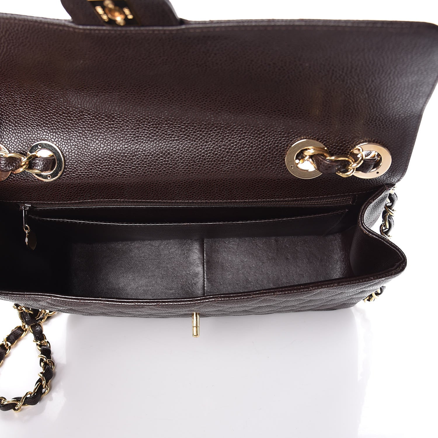 Chanel Caviar Quilted Jumbo Single Flap Brown 5 of 9
