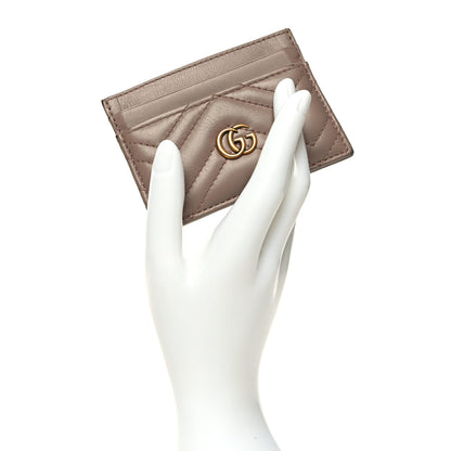 Gucci Calfskin Matelasse GG Marmont Card Holder Porcelain Rose 2 of 12