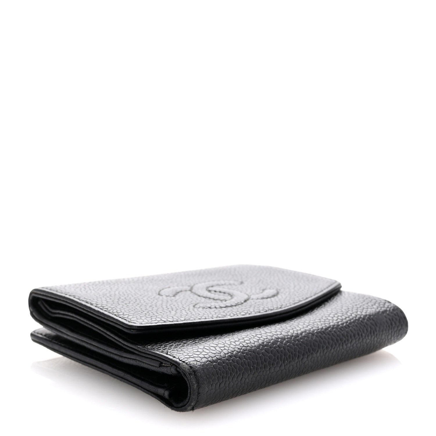 Chanel Caviar Timeless CC Compact French Wallet Black 4 of 8