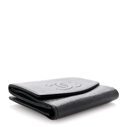 Chanel Caviar Timeless CC Compact French Wallet Black 4 of 8