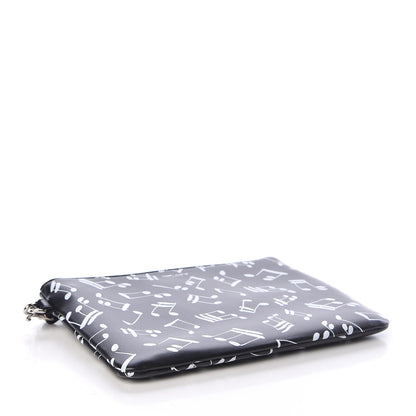 Saint Laurent Calfskin Musical Notes Zip Pouch Black 4 of 8