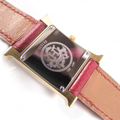 Hermes Stainless Steel Epsom 21mm Heure H Hour Quartz Watch Rouge 5 of 8