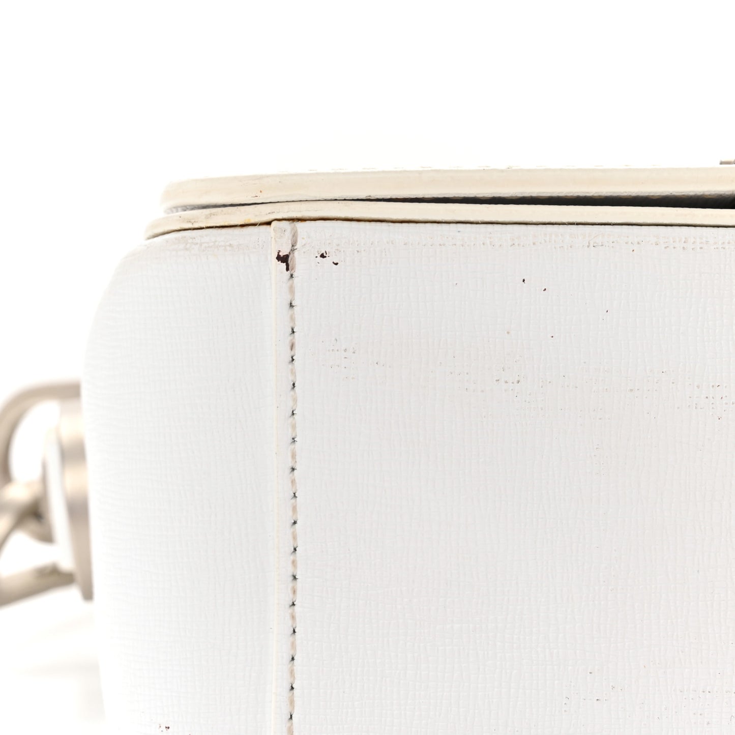 Calfskin Diag Striped Belt Bag Crossbody White Black