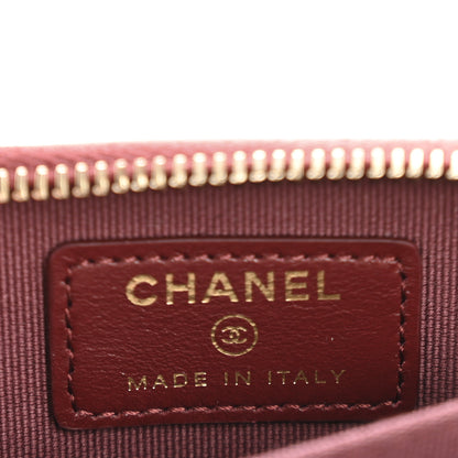 Chanel Lambskin Quilted Zip Around Coin Purse Wallet Burgundy 6 of 8