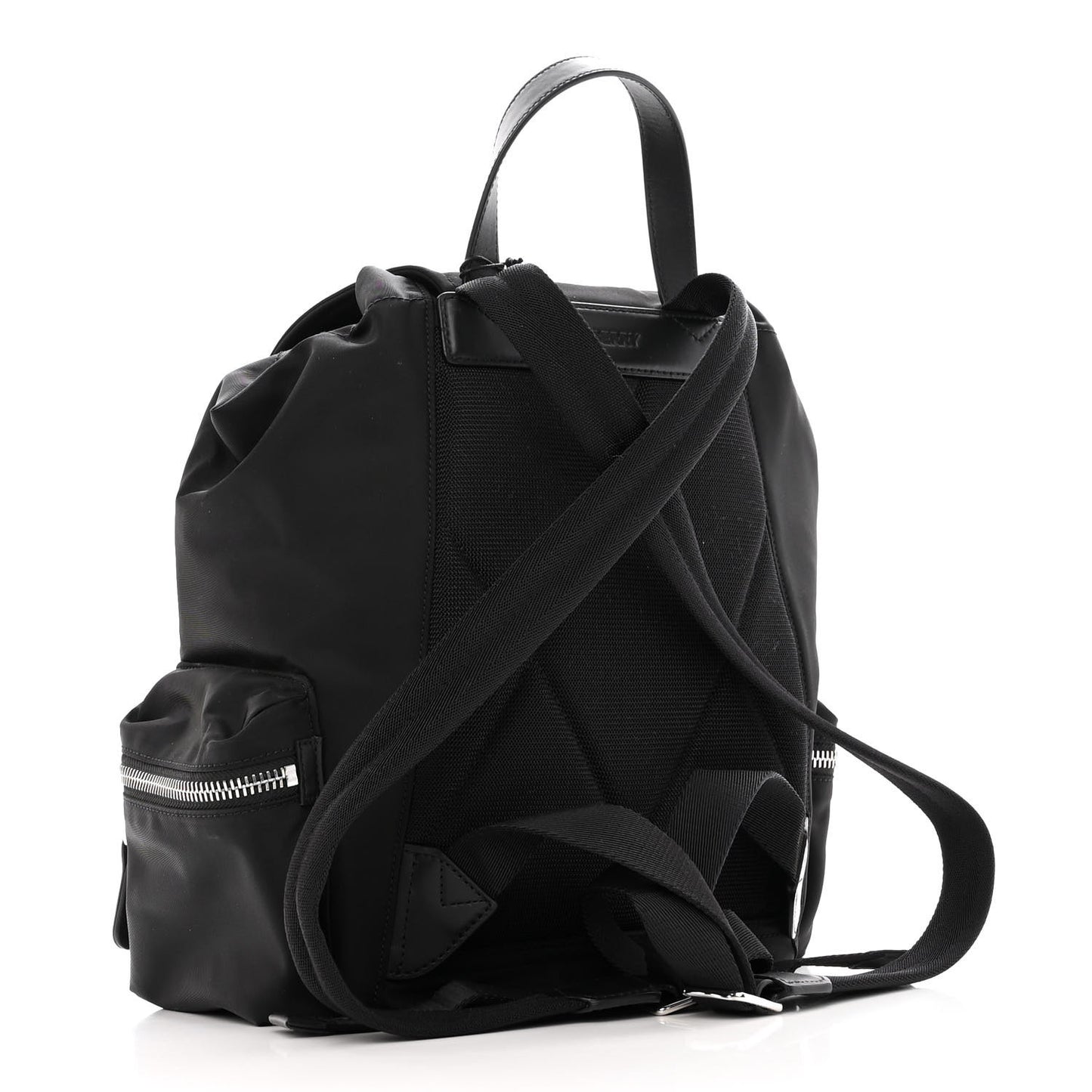 Nylon Logo Print Medium Rucksack Backpack Black