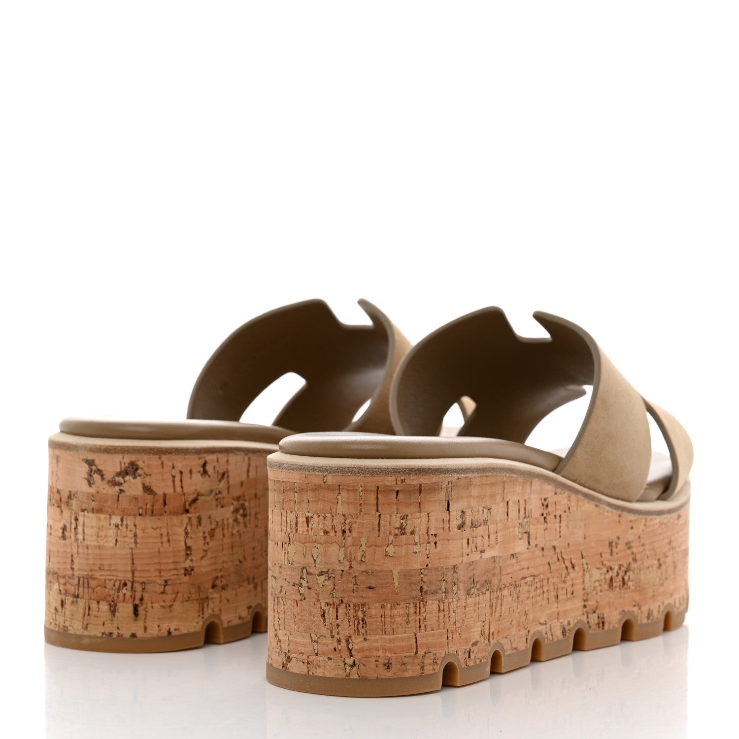 Hermes Suede Goatskin Cork Eze 30 Sandals 36 Beige Argile 4 of 9