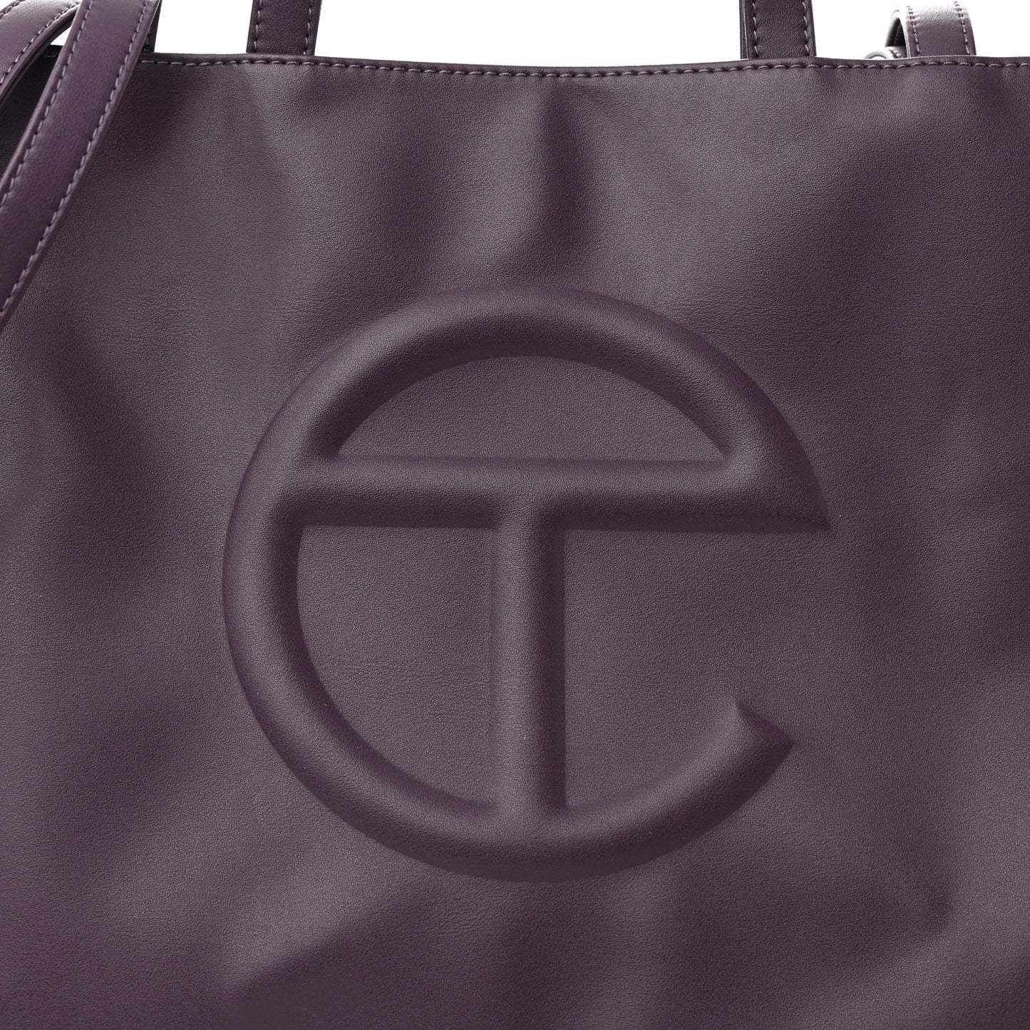 Vegan Leather Medium Shopping Bag Eggplant