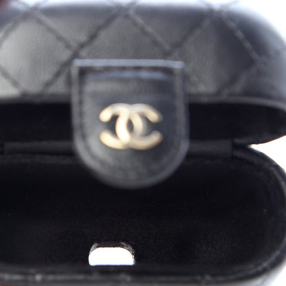 Chanel Lambskin Quilted Airpods Pro Case With Chain Black 5 of 7