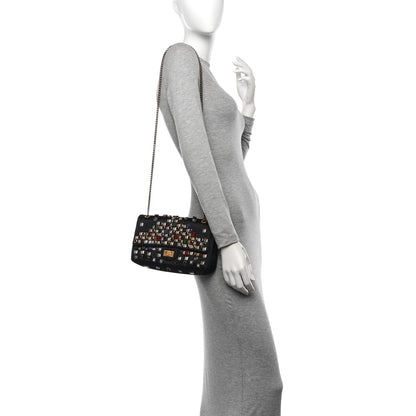 Chanel Satin Gripoix Paris Byzance 2.55 Reissue 225 Flap Black 2 of 13