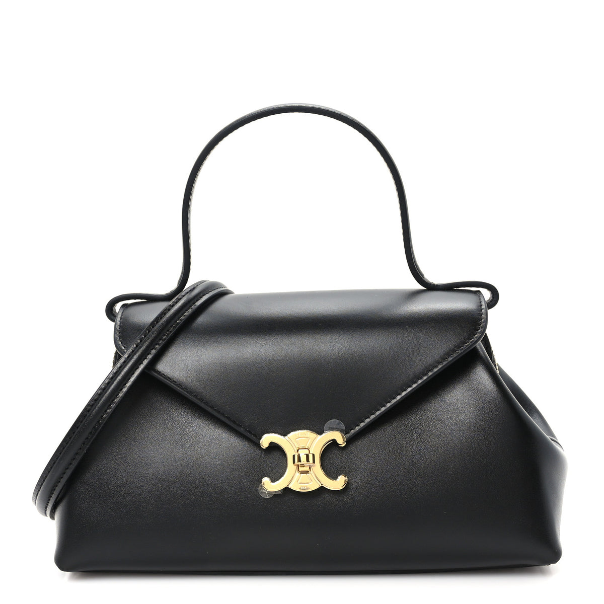 Shiny Calfskin Small Flair Bag Black