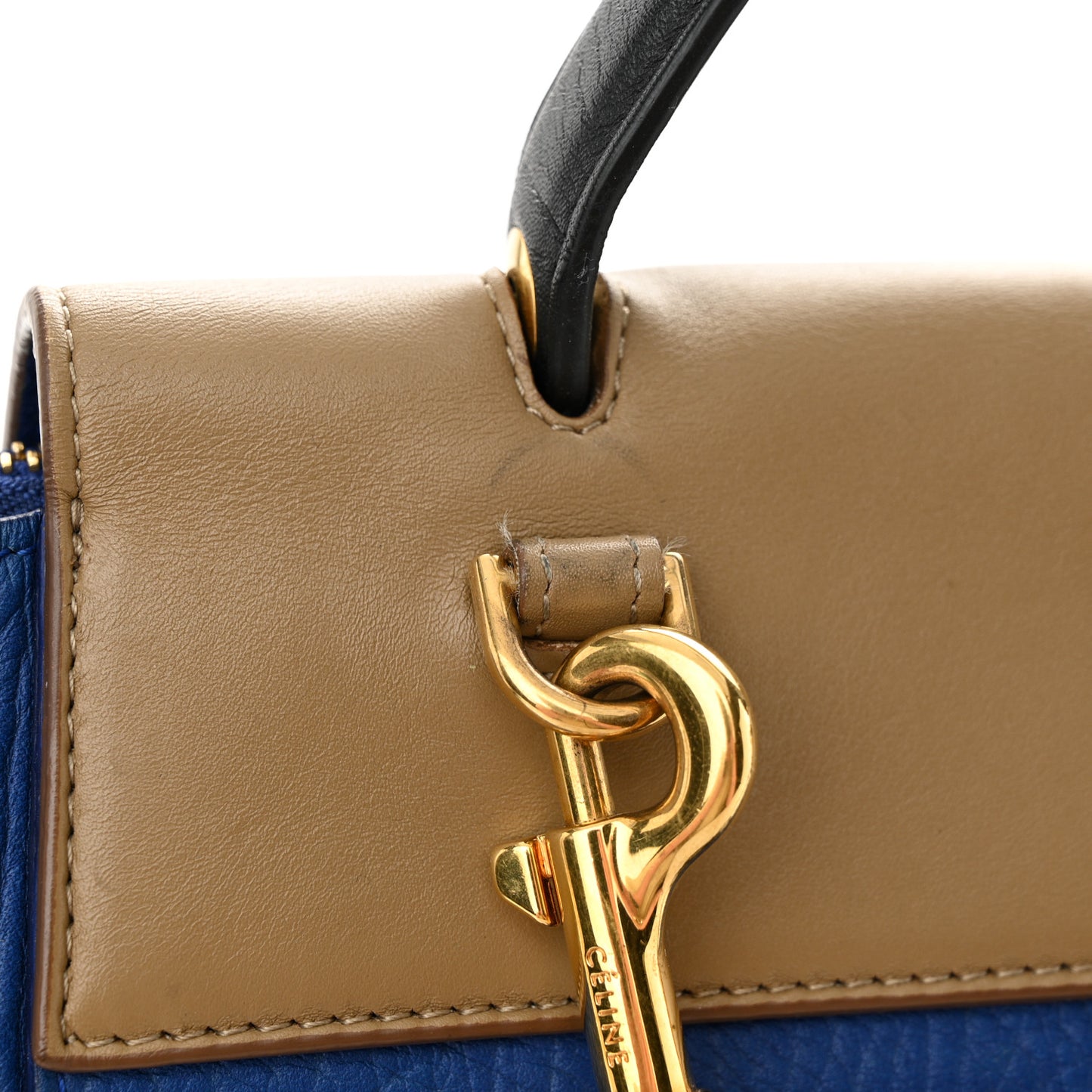 Elephant Calfskin Mini Tri-Color Belt Bag Indigo