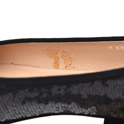 Chanel Sequin Suede Cap Toe Ballerina Flats 38 Black 8 of 9