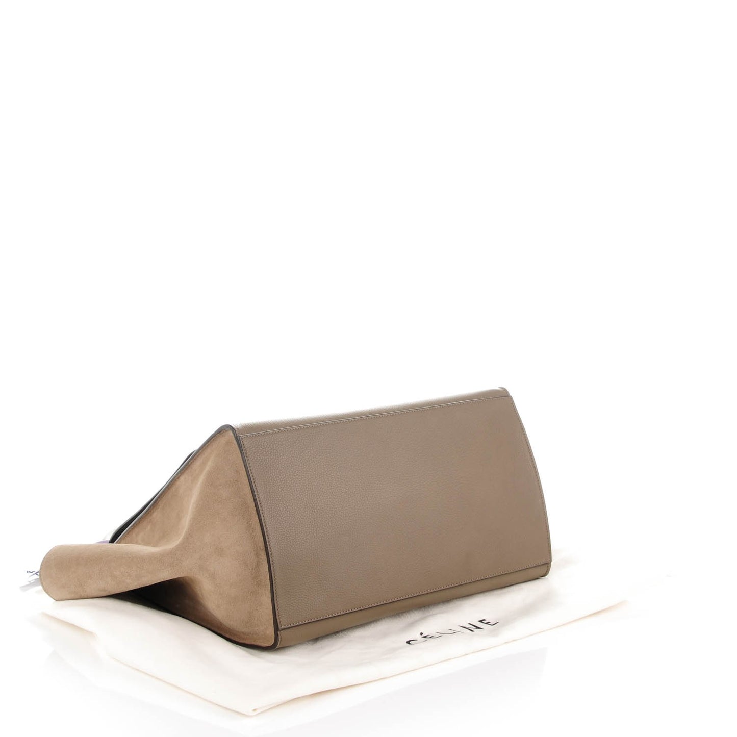 Drummed Calfskin Suede Large Trapeze Souris