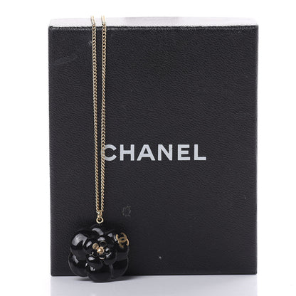 Chanel Enamel CC Camellia Necklace Gold Black 5 of 5