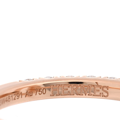 Hermes 18K Rose Gold Diamond Finesse Ring 52 6 5 of 6