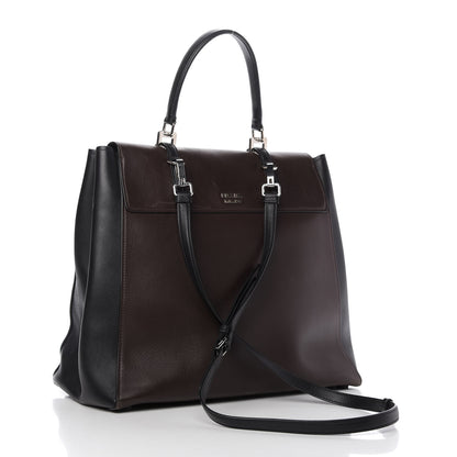 Prada City Calfskin Convertible Top Handle Tote Caffe Black 3 of 10