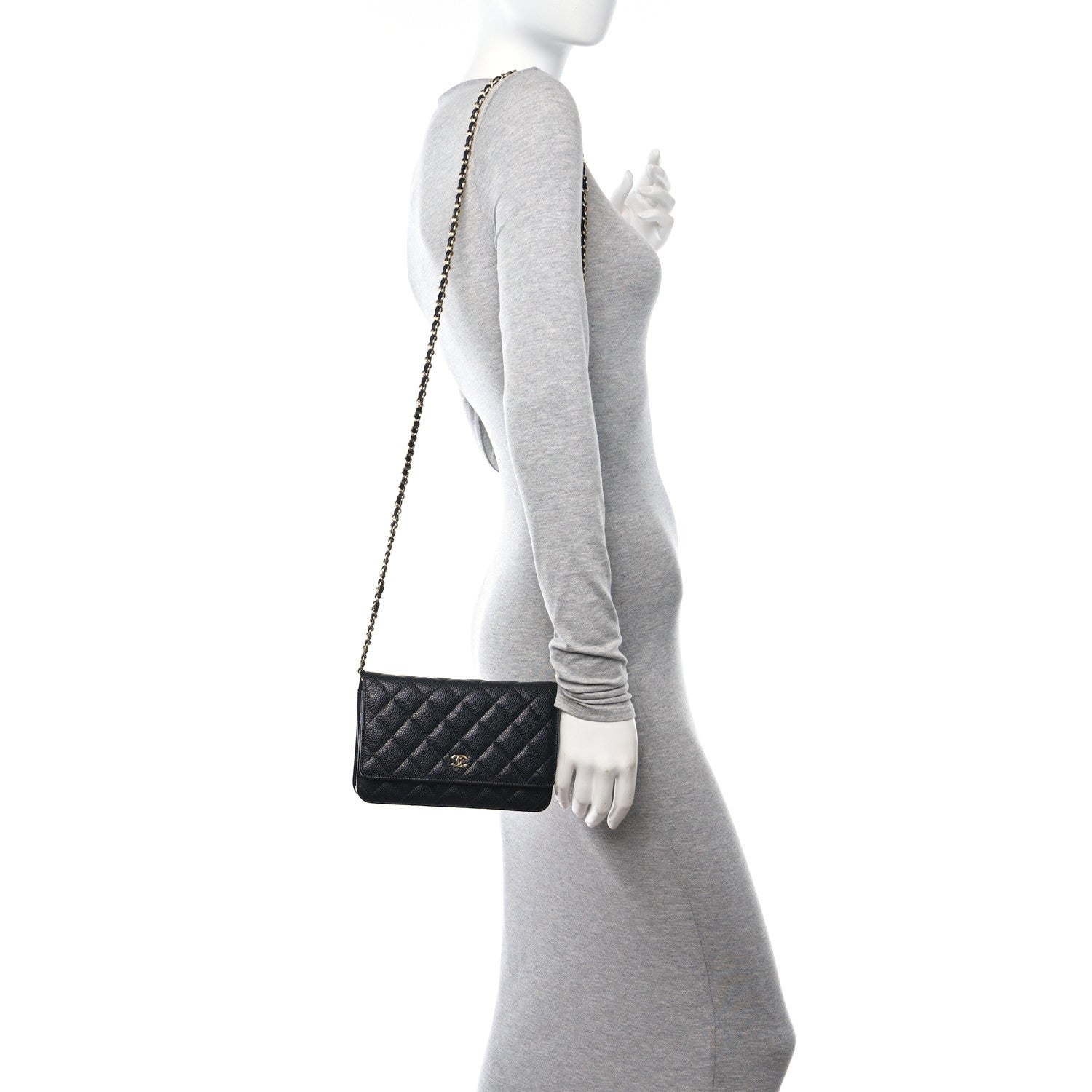 Chanel Caviar Quilted Wallet on Chain WOC Black 2 of 11
