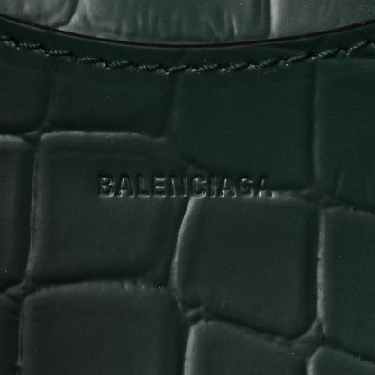 Balenciaga Semi Shiny Calfskin Crocodile Embossed Neo Classic Black Hardware Nano City Crossbody Forest Green 6 of 9
