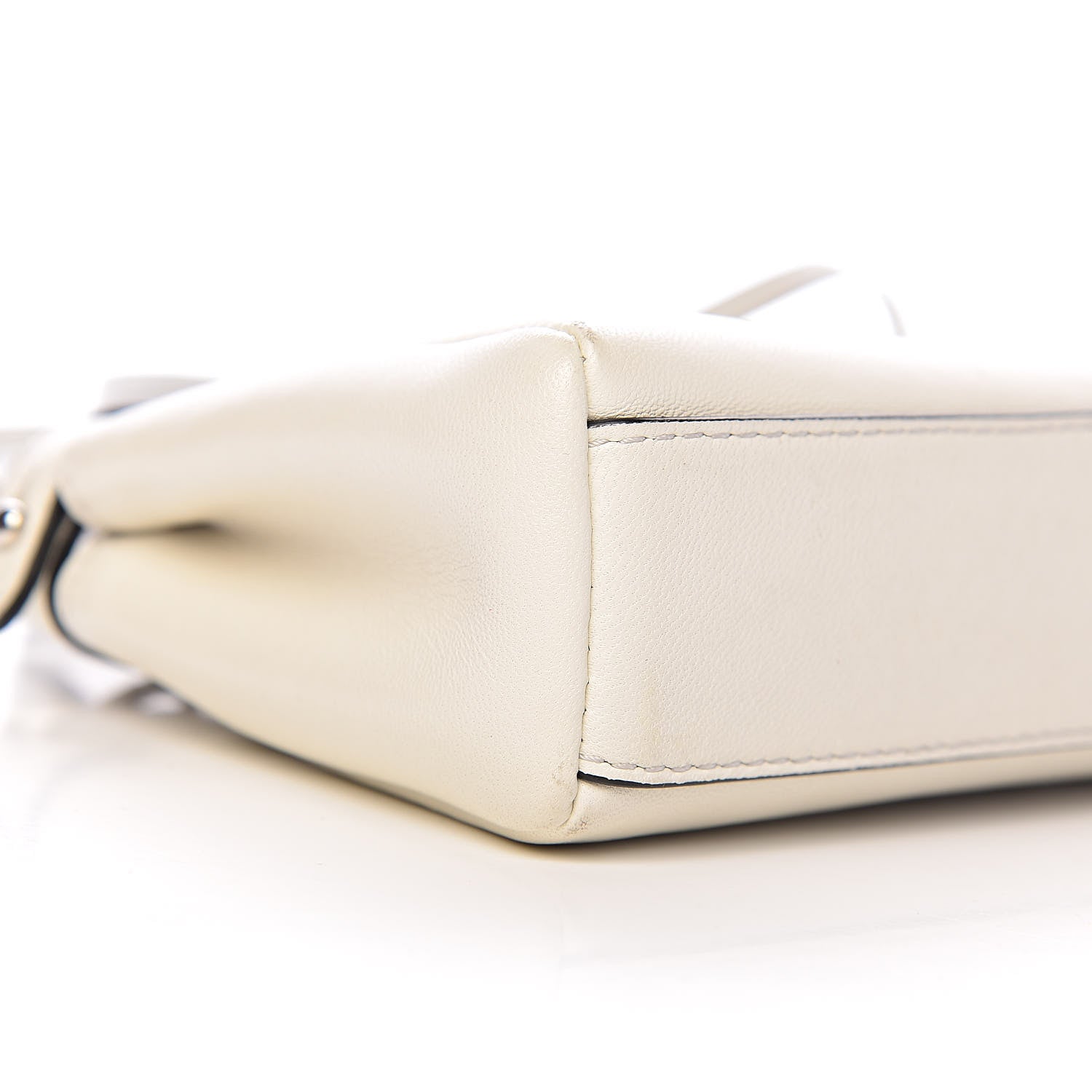 Fendi Shiny Nappa Micro Peekaboo Iconic Satchel White 9 of 11