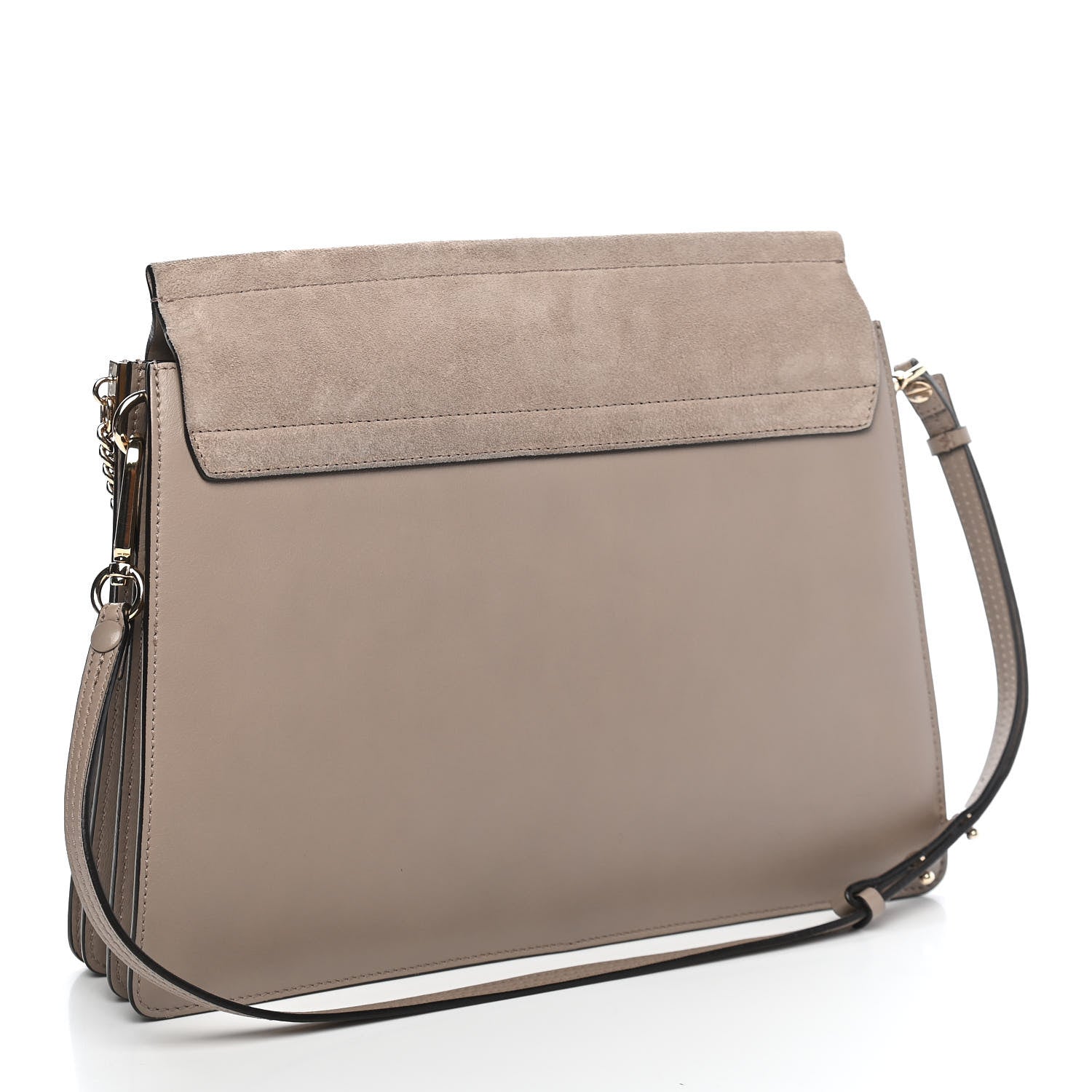 Chloe Calfskin Suede Medium Faye Shoulder Bag Motty Grey 3 of 11