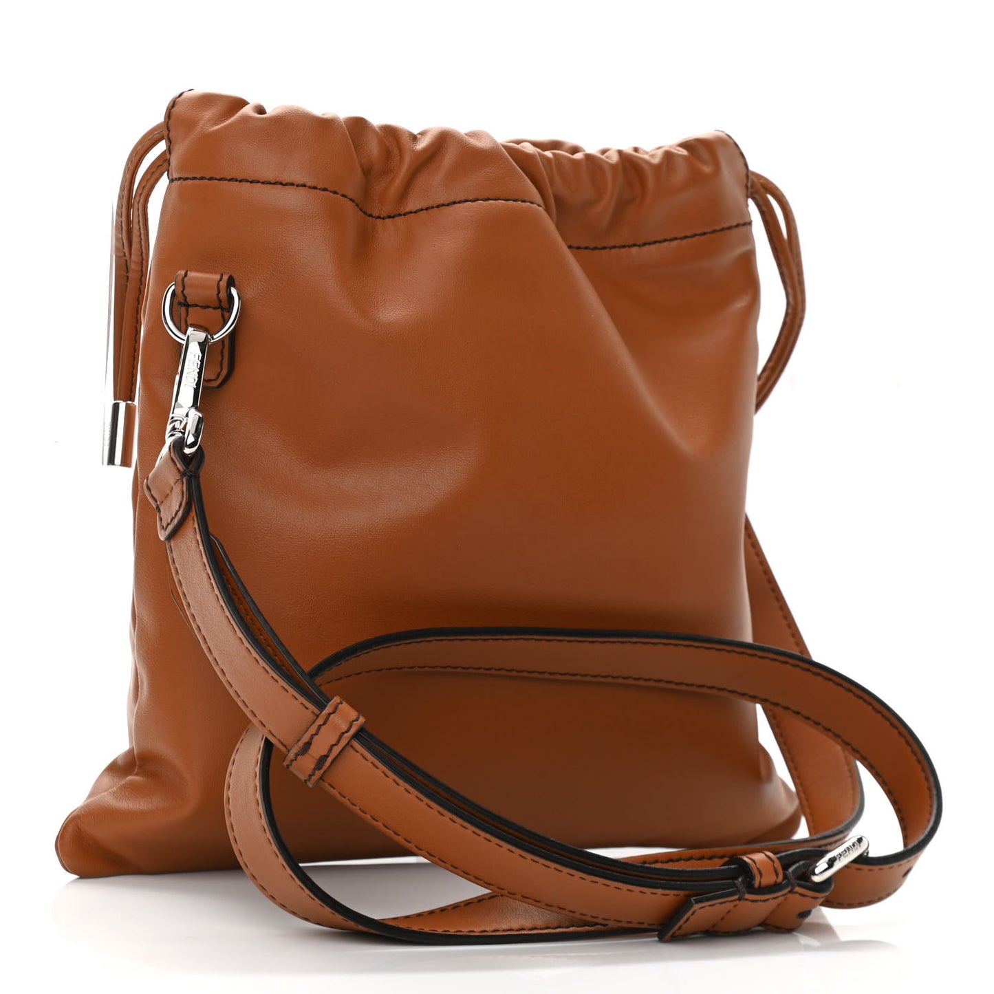 Vitello Grace Light Small Saint Fendi Roma Drawstring Pouch Brandy