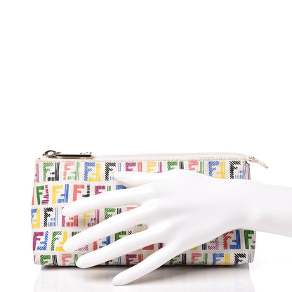 Fendi Zucchino Spalmati FF Multicolor Cosmetic Pouch White Multicolor 2 of 7