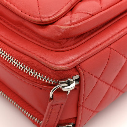 Chanel Lambskin Quilted Small Pocket Box Camera Case Red 10 of 15