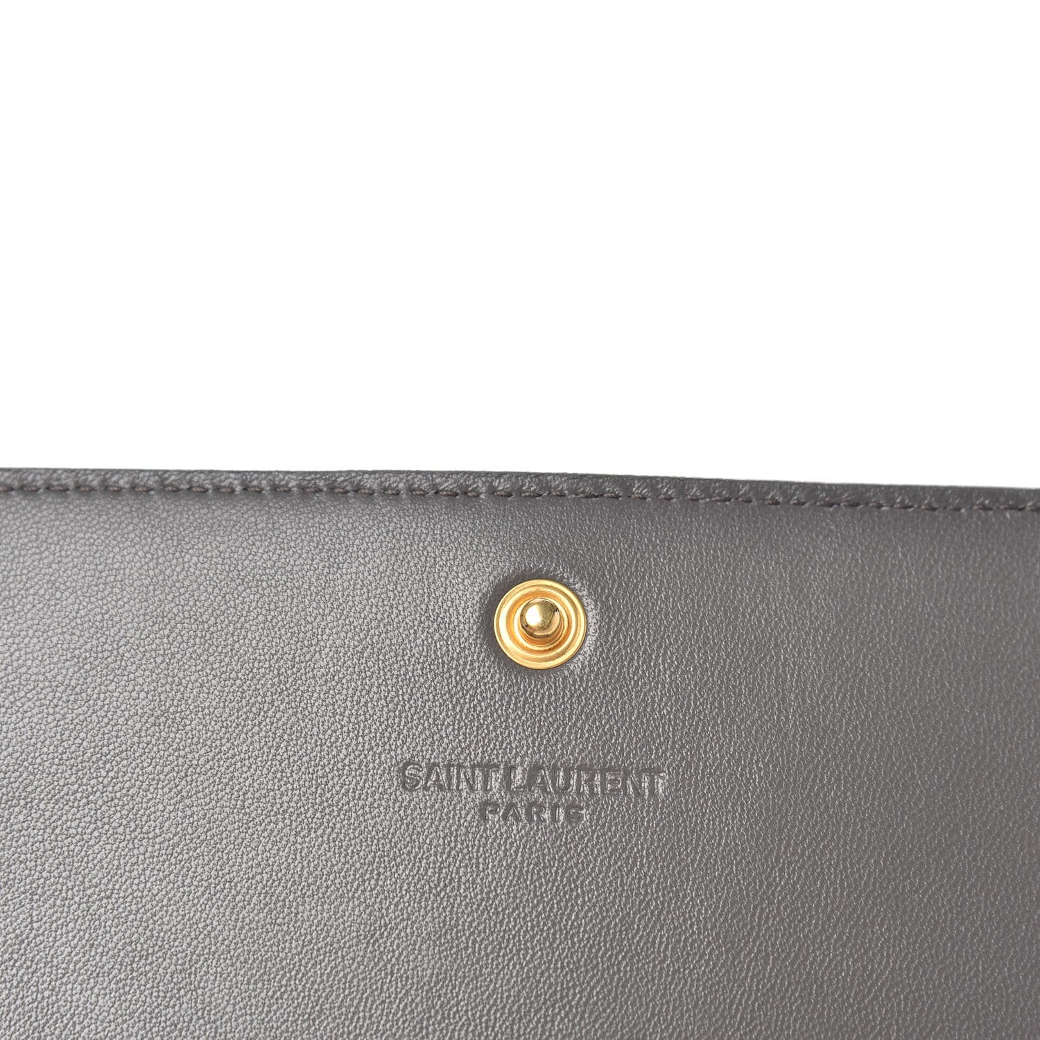 Saint Laurent Calfskin Crocodile Embossed Classic Large Flap Wallet Fog 6 of 7