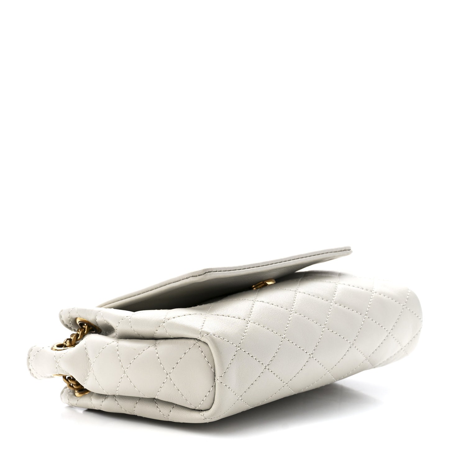 Lambskin Quilted Monogram Mini Nolita Blanc Vintage