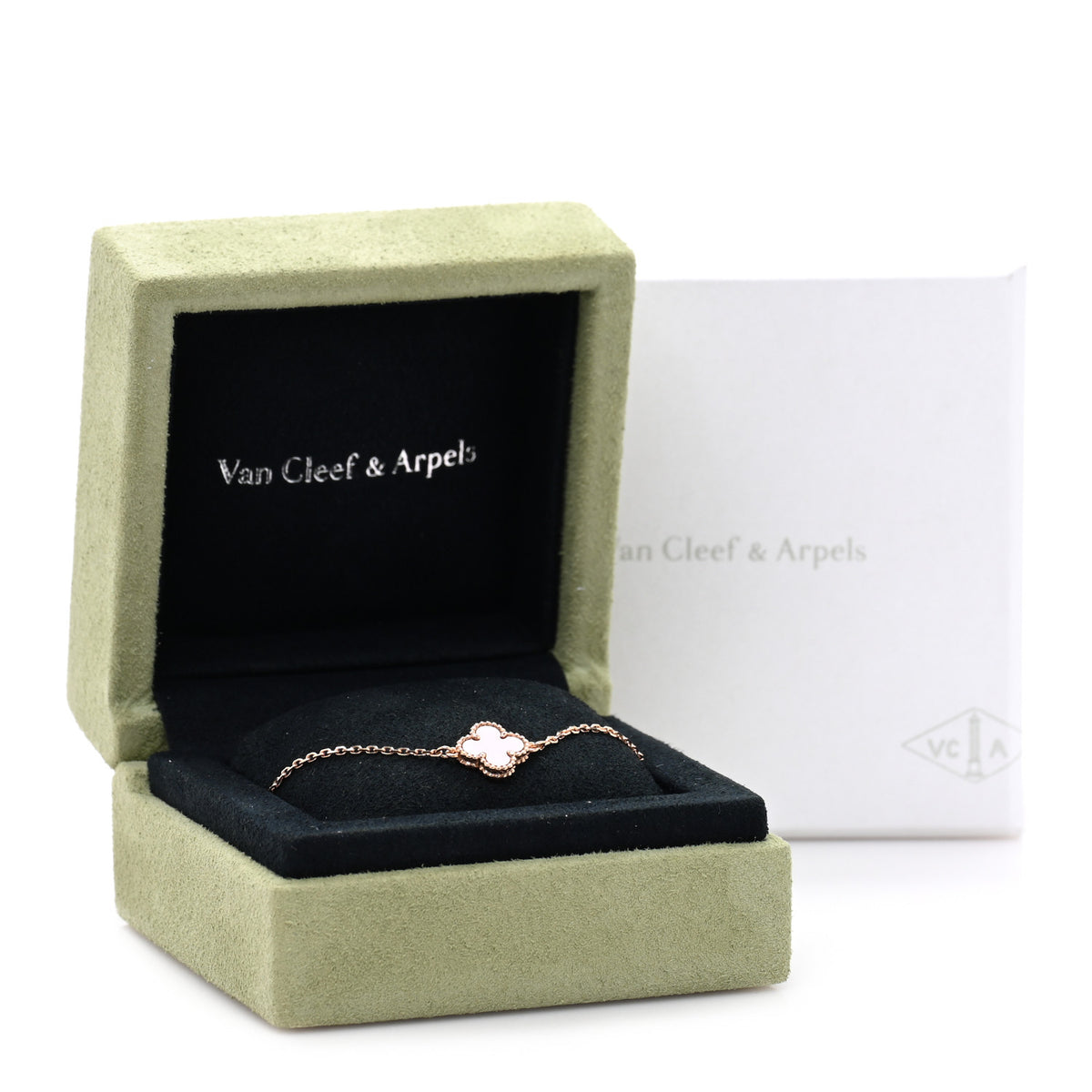 Van Cleef & Arpels 18K Rose Gold Carnelian Sweet Alhambra Bracelet 4 of 4